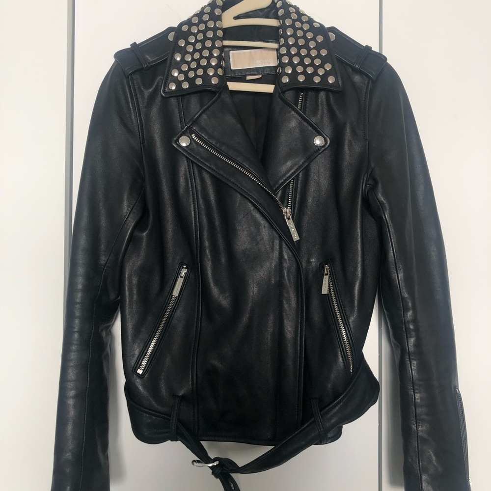Michael Kors Leather Jacket with Studs
